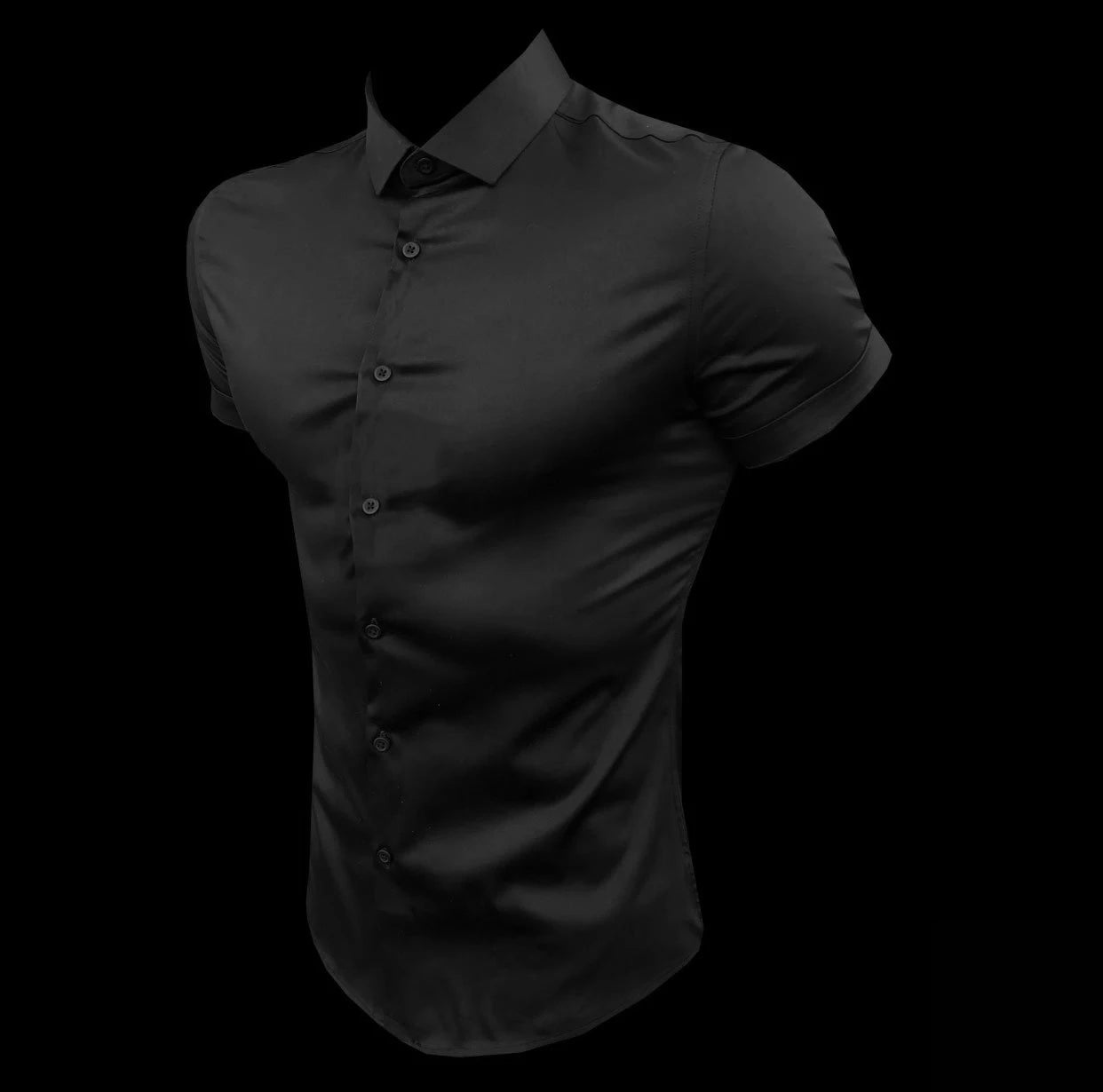 Summer Fashion Super Slim Fit Short Sleeve Shirts Men Classic Casual Dress Shirt Male Hipster Relaxed Luxe Formal Shirt