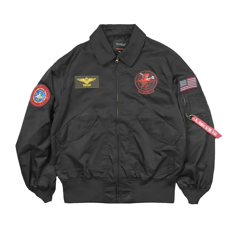 TOP GUN CWU-36P Spring Army Patch Pilot Flight Casual Outwear Men Bomber Coat Thin Jacket