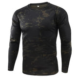 Fashionable Men's Camouflage Printed Men's T-shirt Casual Trend Military Fan Top Autumn New Long Sleeved Round Neck Top