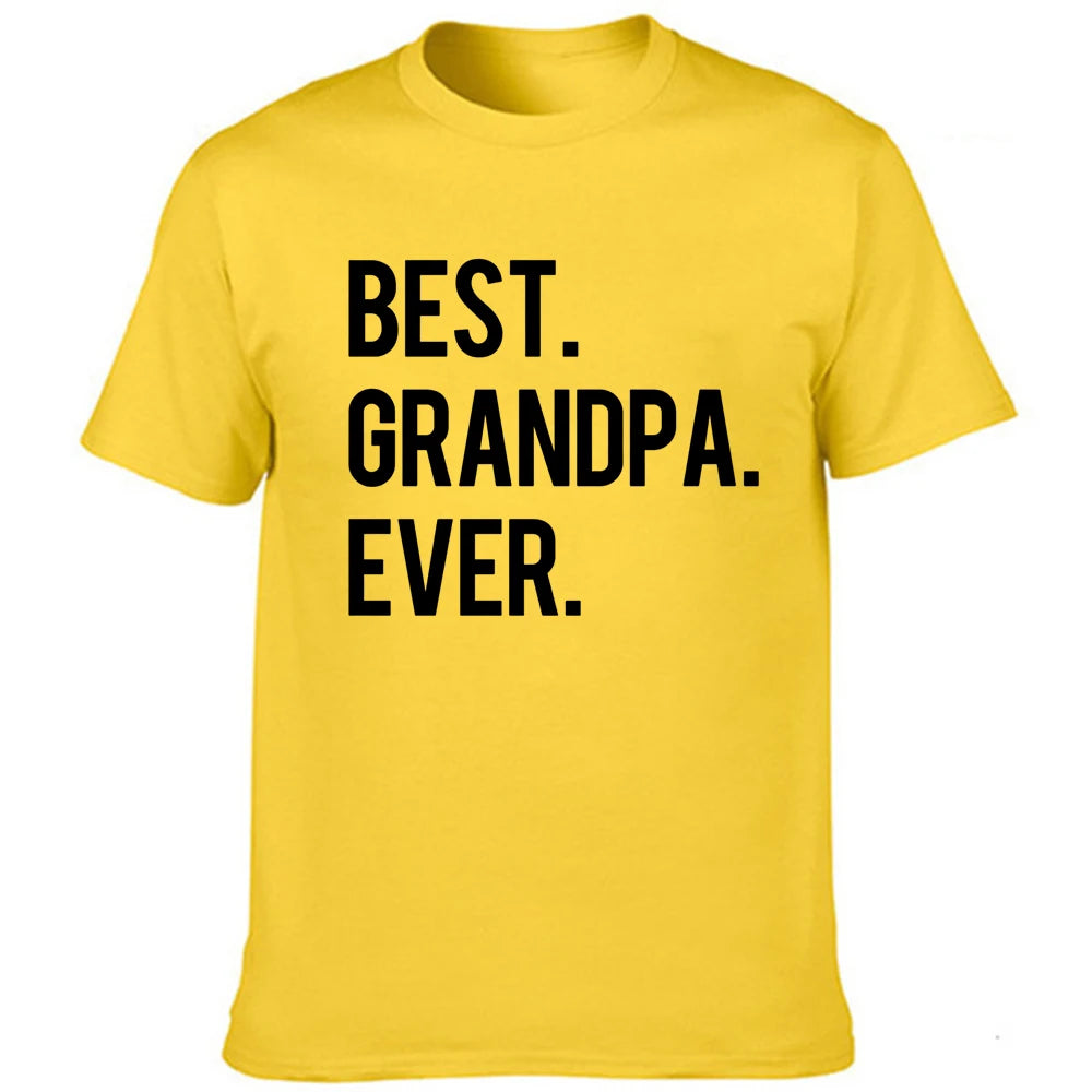 Best Grandpa Ever Letter Print Men's T Shirt Graphic Tees Men Round Neck Short Sleeve Summer Tees Male Casual Harajuku Clothing