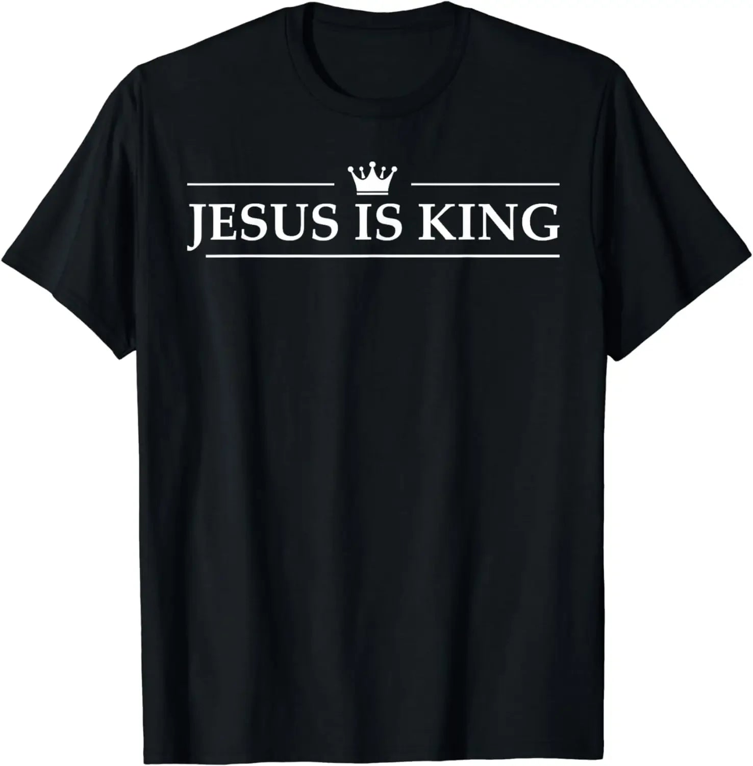 Christian Jesus Is King Design Crown T-Shirt Street Casual Couple Clothes  T Shirts for Men  Camisetas