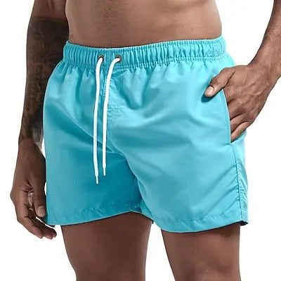 Men's Swim Shorts Swim Trunks Quick Dry Board Shorts Bathing Suit Breathable Drawstring With Pockets for Surfing Beach Summer