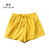 Cotton Linen Shorts Women's Sports Shorts Summer Solid High Waist Black Shorts Women Fashion Casual Basic Short Pants