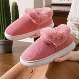 Kidmi Winter Women Shoes Casual House Shoes For Men Outdoor Warm Cotton Shoes For Women Indoor Plush Padded Slippers Female