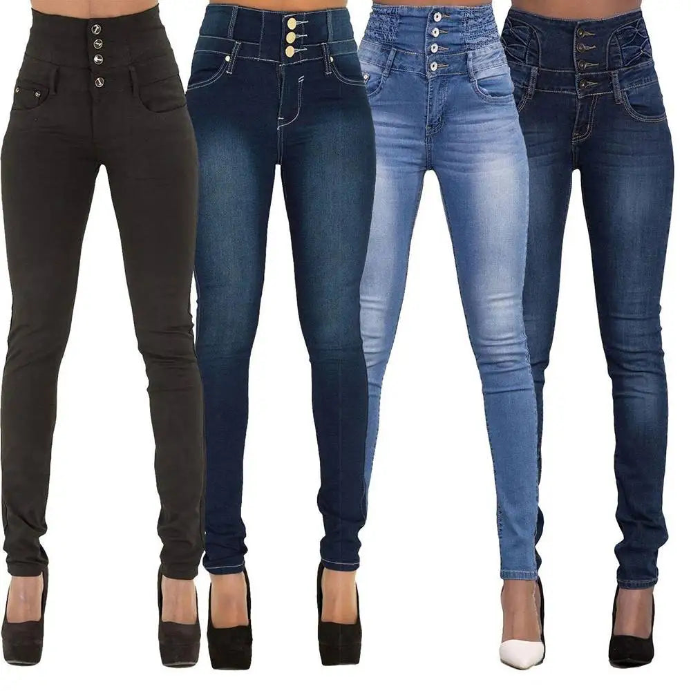 High Waist Slim Pencil Jeans Vintage Denim Pants Women Oversized Basics Trousers Female Clothing Casual Elasticity Leggings