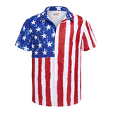 America Flag Graphic Shirts for Men Clothing 3D Printed Hawaiian Beach Shirts Short Sleeve y2k Tops Vintage Clothes Lapel Blouse