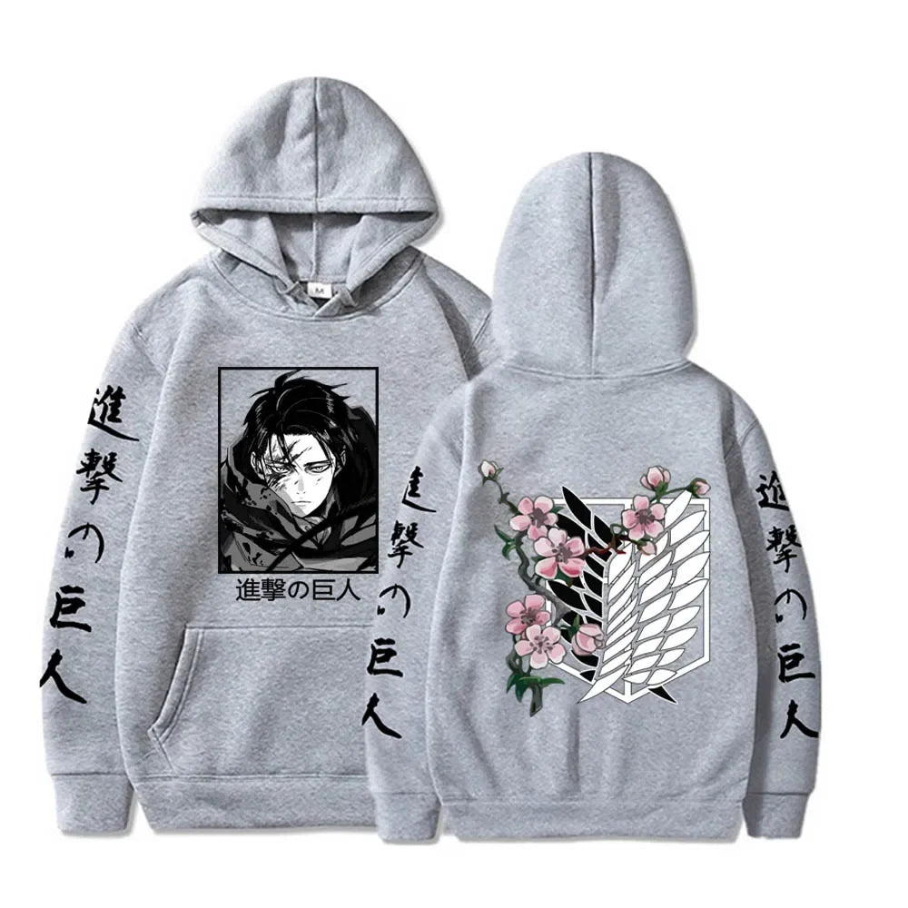 Hot Anime Attack On Titan Plus Size Hoodie Levi Graphic Hooded Women Clothes Autumn Warm Sweatshirt Harajuku Streetwear Tops