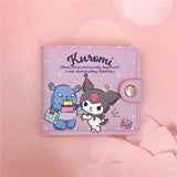 Kawaii Sanrio Pu Casual Money Bag Hello Kitty Cinnamoroll My Melody Kuromi Coin Purse Card Holder Wallet With Buttons