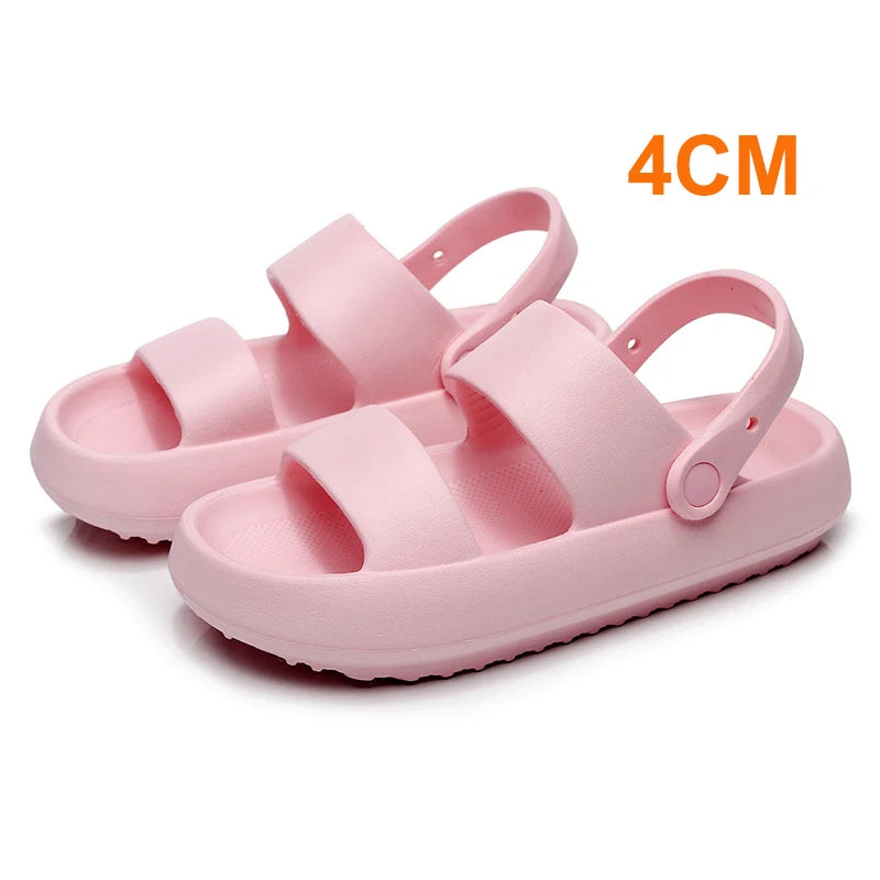 Rimocy Soft Bottom Cloud Slippers Women Summer Thick Soled Platform Sandals Woman Non Slip Bathroom Slippers Flip Flops