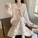 Nightgown Bathrobe Women's Clothing Homewear Winter Thick Cute Coral Velvet Comfortable Casual Simple Stylish Loose Large Size