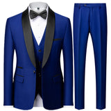 New Costume Clothing Luxury Party Stage Men's Suit Groomsmen Regular Fit Tuxedo 3 Peice Set Jacket+Trousers+Vest Blazers Pants