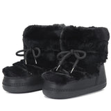 Winter Fur Boots Snow Boots Women Fluffy Fuzzy Furry Faux Fur Boots Middle Calf Platform Pink Black White Furry Boots