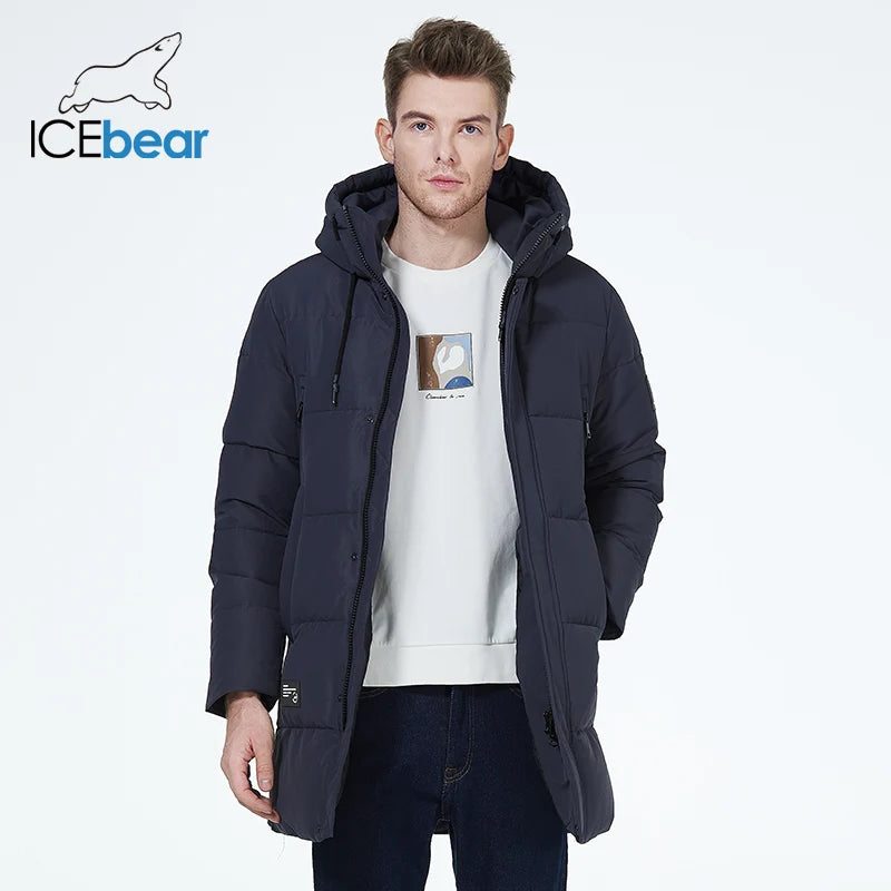 ICEbear winter jackets for men casual cotton coat mid-length Puffer parkas