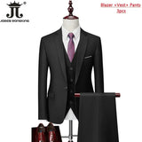 ( Jacket+Vest+Pants ) Formal Business Office Men's Suits Groom Wedding Dress Party Dress Solid colour Suit