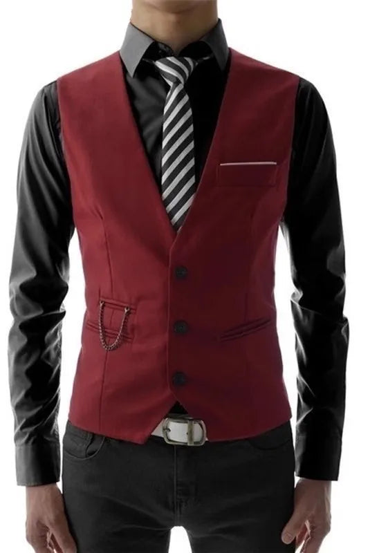 New Arrival Dress Vests For Men Slim Fit Mens Suit Vest Male Waistcoat Gilet Homme Casual Sleeveless Formal Business Jacket