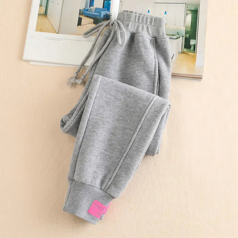 New Gray women's Sweatpants Autumn Winter Baggy Streetwear Oversize Sports Pants Black winter thick Joggers Streetwear Trousers