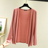 Solid Color Modal Female Outerwear Short Sweaters Lady Casual Long Sleeve Cardigan Coats Plus Size