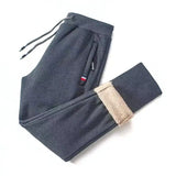 Winter Lambswool Warm Casual Pants Men's Fitness Jogging Sweatpants Male Solid Drawstring Bottoms Fleece Straight Trousers M-5Xl