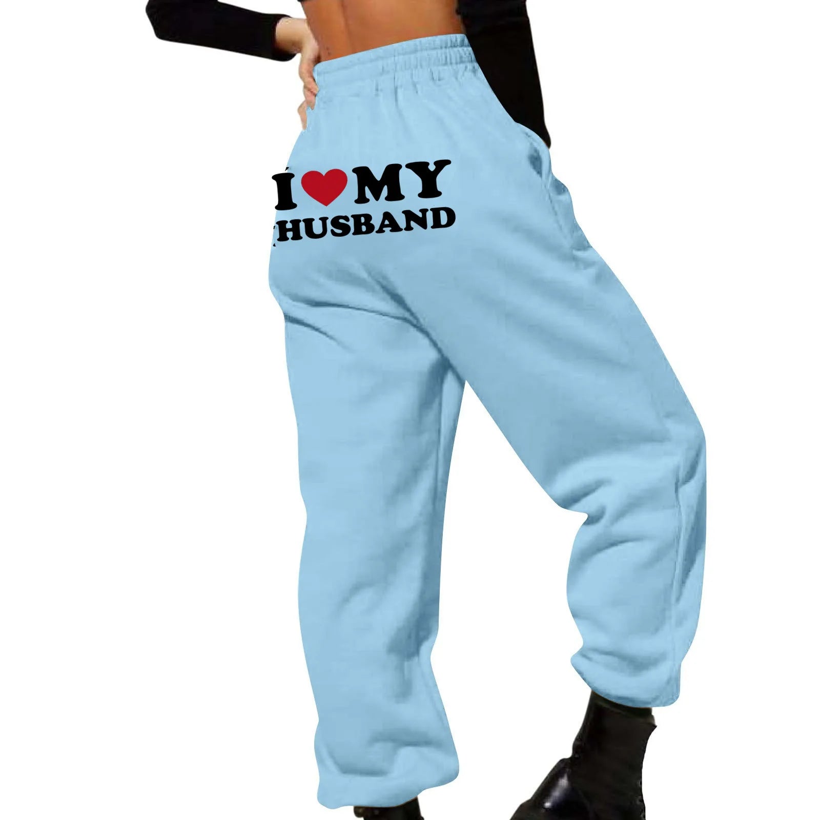 Women’S Fleece Lined Sweatpants Valentine'S Day Love My Boyfriend PrintPants Bottom Sweatpants Joggers Pants High Waisted Pants