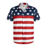 America Flag Graphic Shirts for Men Clothing 3D Printed Hawaiian Beach Shirts Short Sleeve y2k Tops Vintage Clothes Lapel Blouse