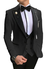 Men 3 Pieces Suits For Men Custom Made Groom Groomsmen Tuxedos Wedding Men Suit Terno Masculino(Jacket+Pant+Vest)