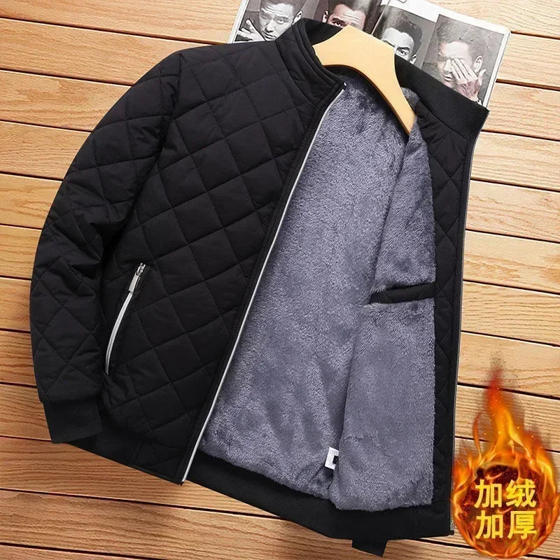 Men's Thick Warm Bomber Jacket Coats Autumn Winter Fleece Lined Casual Jacket for Men Slim Fit Winter Clothing Parkas 5XL