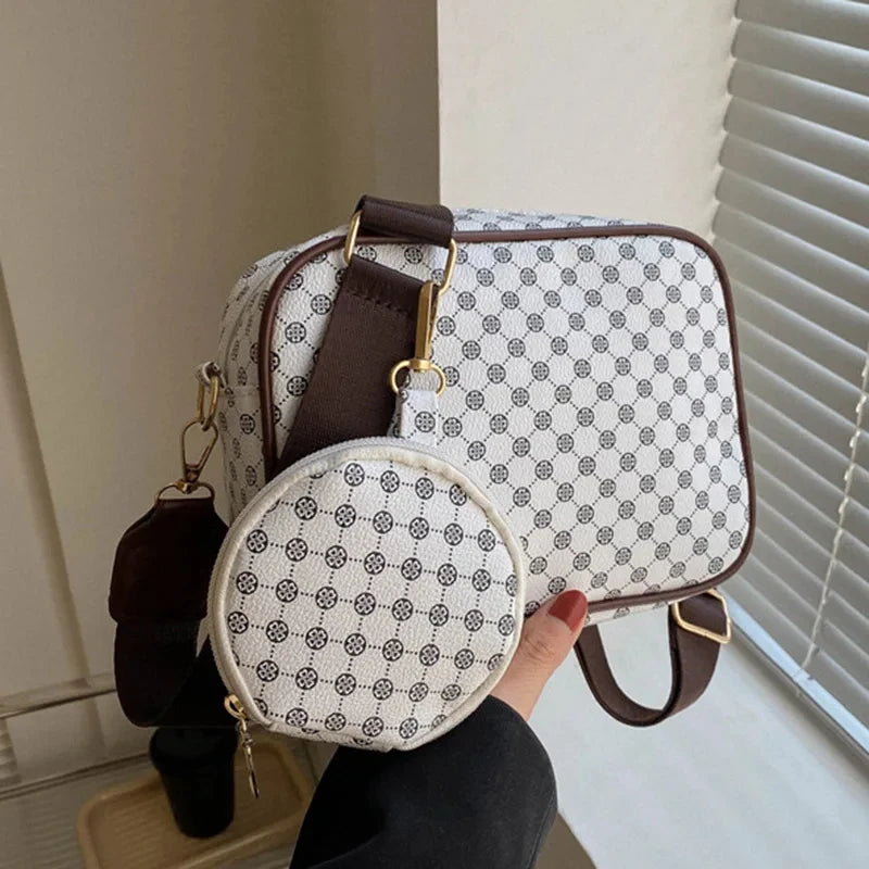 Vintage Pattern Crossbody Bags for Women Shoulder Shell Bag Trend Small Purse and Handbag Luxury Designer Female Square Bag