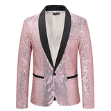 Shiny Gold Sequin Glitter Embellished Blazer Jacket Men Nightclub Prom Suit Coats Mens Costume Homme Stage Clothes For singers