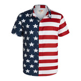 America Flag Graphic Shirts for Men Clothing 3D Printed Hawaiian Beach Shirts Short Sleeve y2k Tops Vintage Clothes Lapel Blouse