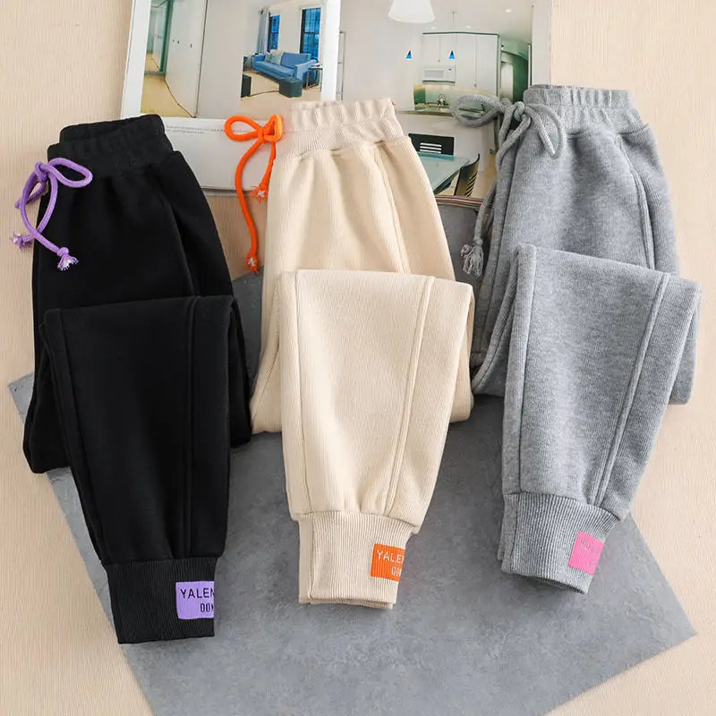 New Gray women's Sweatpants Autumn Winter Baggy Streetwear Oversize Sports Pants Black winter thick Joggers Streetwear Trousers