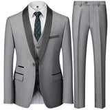 New Costume Clothing Luxury Party Stage Men's Suit Groomsmen Regular Fit Tuxedo 3 Peice Set Jacket+Trousers+Vest Blazers Pants