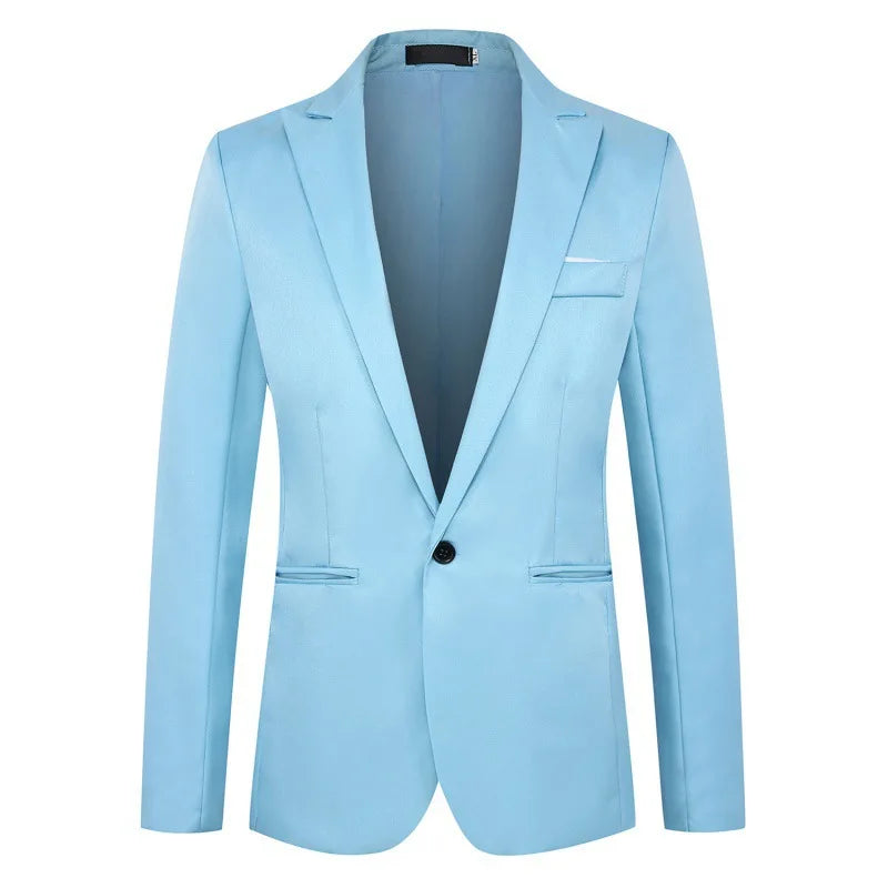 Fashionable Slim Men's Blazer Casual Single-breasted Wedding Jacket Youth Slim Fit Smooths Your Silhouette Wholesale