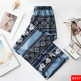 Women Wide Leg Pants High Waist Elephant Print Pant Summer Thin Straight Trousers Casual Bottoms Female Clothing Fashion