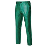 2025 Spring New Bright Green Plaid Suit Pants, Men's Fashion Trousers, Black Blue Silver Pantalones Hombre