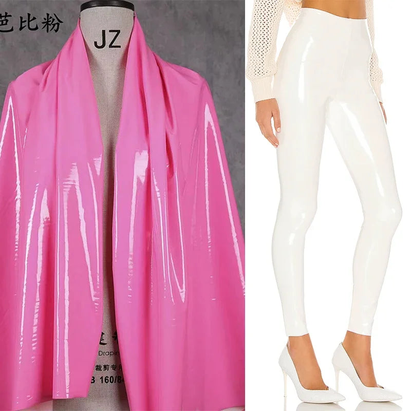 Women Shiny PU Leather White PVC Pants Slim Sexy Leggings Latex Stretchy High Waist Bodycon Pants Summer Skinny Trousers