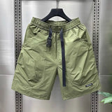 Men's Summer Pocket Zipper Cargo Shorts Trendy Brand Versatile Loose Quick-drying Sports Loose Casual Five-point Beach Pants