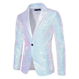 Shiny Gold Sequin Glitter Embellished Blazer Jacket Men Nightclub Prom Suit Coats Mens Costume Homme Stage Clothes For singers