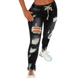 4XL Women Jeans Ripped Vintage Woman's Distressed Jeans Streetwear Hip Hop High Waist Pants Skinny Denim Trousers