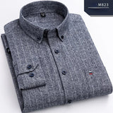 Pure Cotton Men's Plaid Shirt Long Sleeve Regular Fit Men Casual Oversized Shirt Leisure Autumn Male Blouse New Plus Size