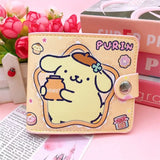 Sanrio Hello Kitty Cinnamoroll My Melody Kuromi New Pu Casual Money Bag Coin Purse Card package Wallet With Buttons ﻿