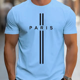 summer loose fitting oversized Paris print casual slim fit round neck short sleeved T-shirt top