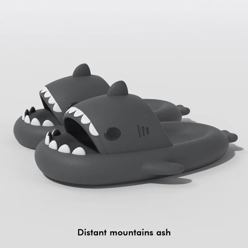 4cm Thick Sole Shark Slippers Women Couple's Indoor And Outdoor Lantern Fish Slides Man‘s Anti Skid Home Cool Shoes Summer