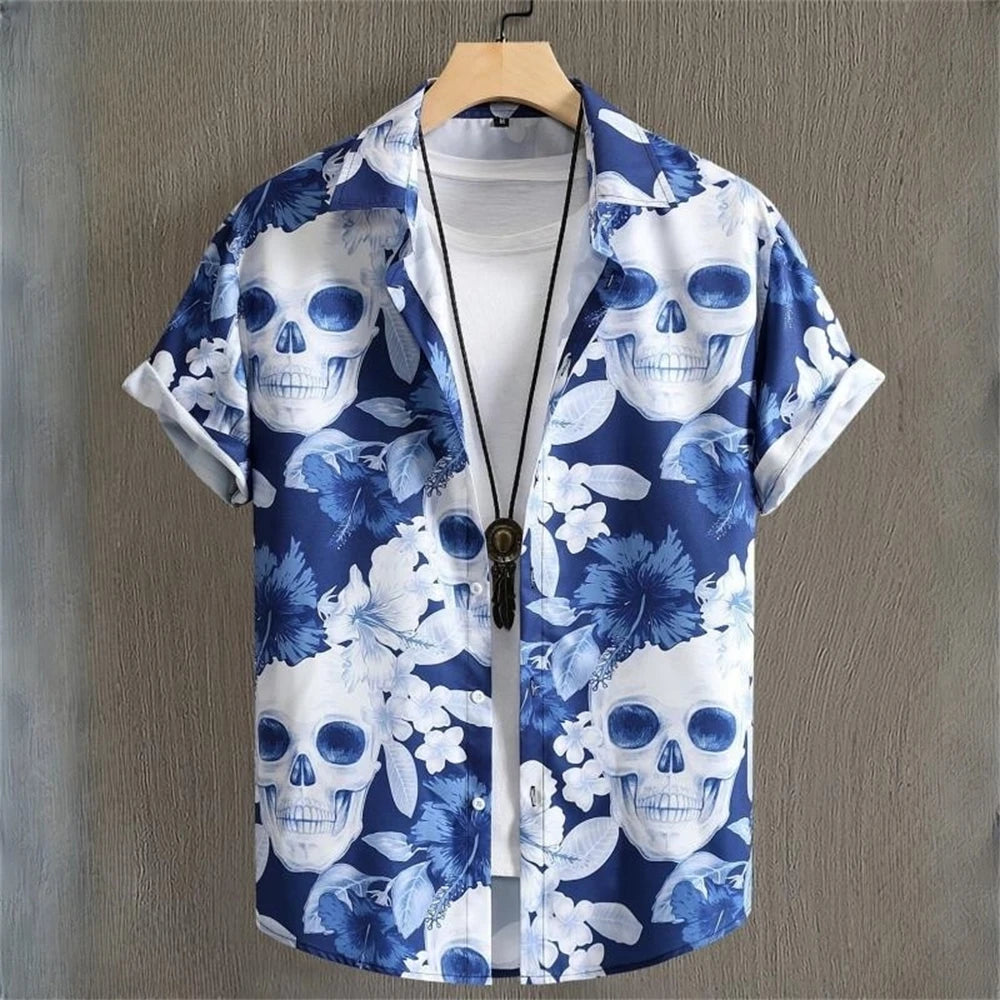 3D Printed Geometry Men's Shirts Color Block Graphics Fashion Button Short Sleeve Lapel Hawaiian Blouse shirts for men Summer