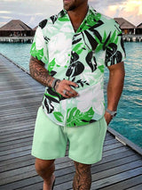 Men's Hawaiian Short-sleeved Shirt And Beach Shorts Set Beach Resort Men's Casual Shirt Summer Everyday Men's Sports Shorts