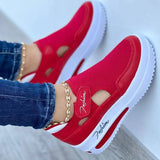 Designer Brand Red Blue Women Sneakers High Quality Tennis Female Canvas Casual Shoes Ladies Platform Hollow Out Sport Shoes