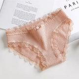 Lingerie Underwear Women Bow New Lace Panties Briefs Low Waist Solid Color Girls Cotton Femal Ropa Interior Femenina K019