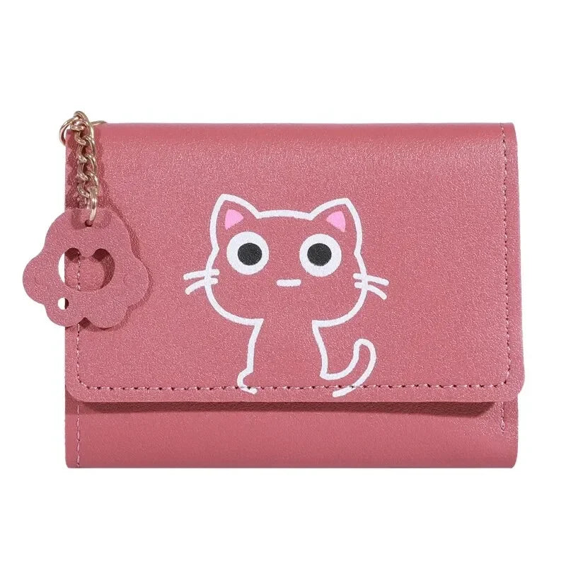 New Small Wallet Female Cat Short Fold Personalized Student Cute Mini Fashion Wallet Zero Wallet