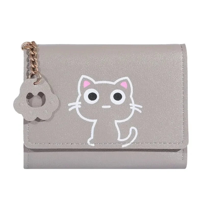 New Small Wallet Female Cat Short Fold Personalized Student Cute Mini Fashion Wallet Zero Wallet