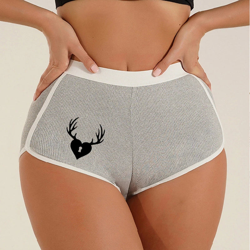 Cuckold Antlers Women's Boyshort Solid Color Ladies Boxers Sexy Seamless Abdominal Lifting Hip Sports Youth Girls Underwear