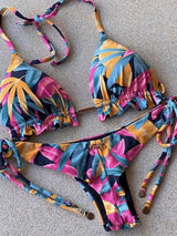 RUOTONGSEPT Sexy Micro Bikinis Set New Swimsuit Women Feather Print Bandage Swimwear Female Bathing Suit Brazilian Biquinis